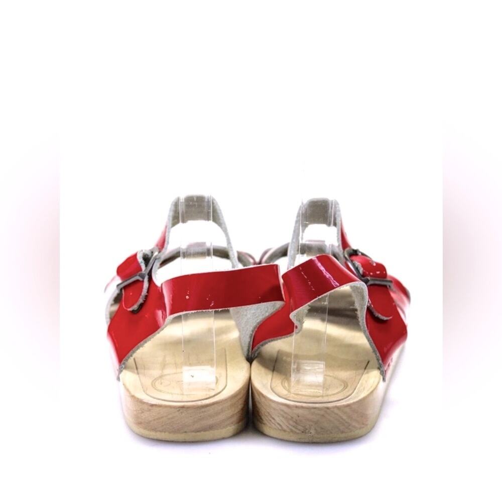 No.6 Red Patent Flat Huarache Clogs Leather Clog Strappy Sandals 39 - Picture 4 of 8